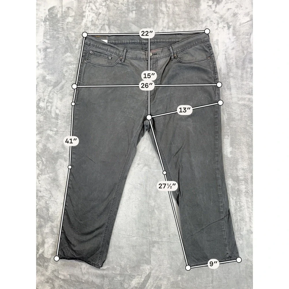 Levi's 541 Athletic Taper Jeans Men's Size 44x30 Charcoal Gray Stretch Denim